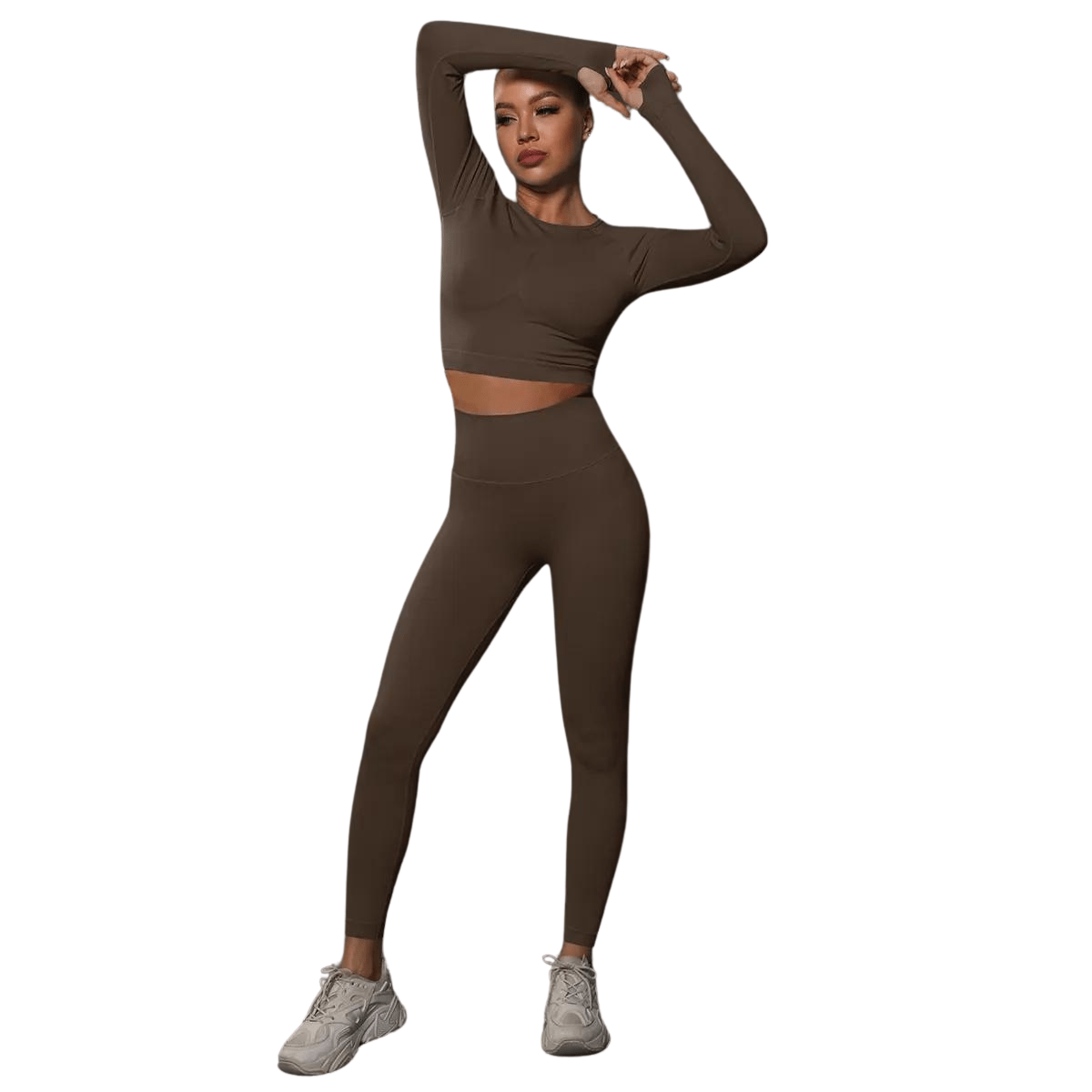 Brown / 3XL / Legging+Top